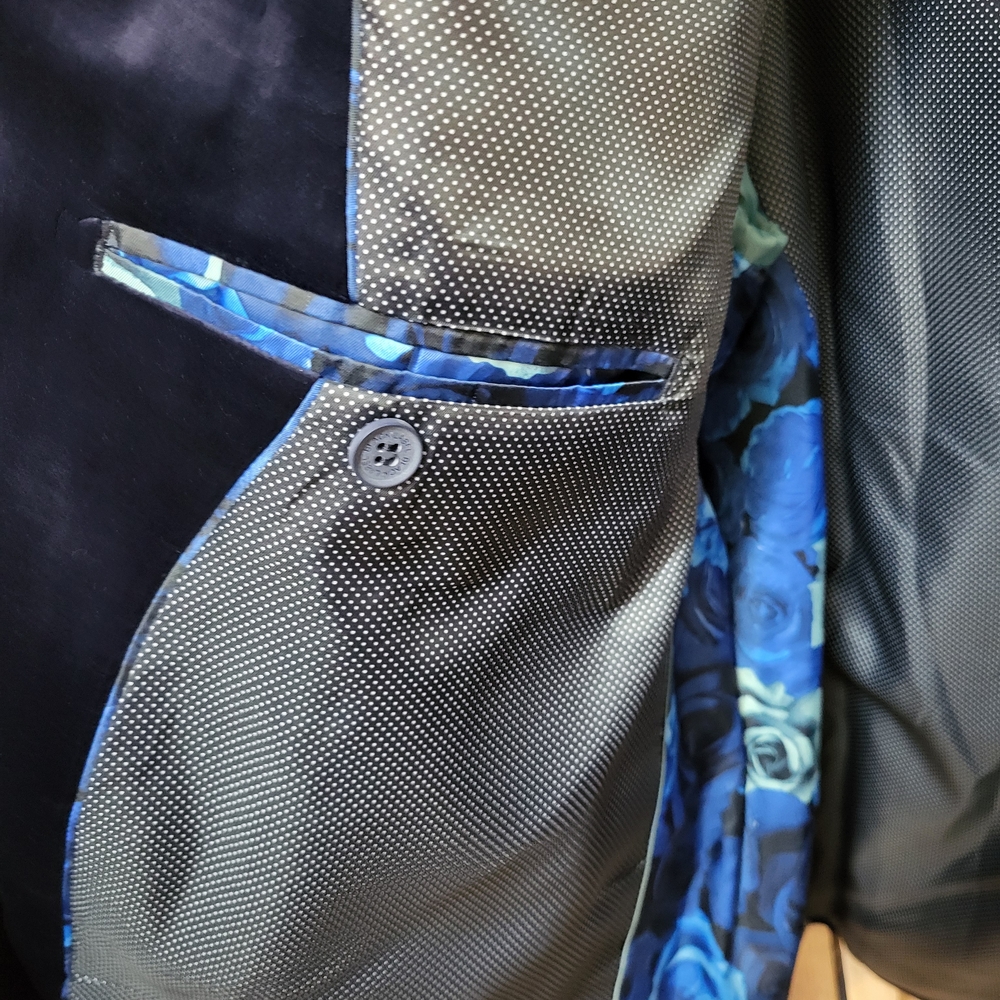 Black Label Velvet Sport Coat - Deep Navy - Picture 5 of 8